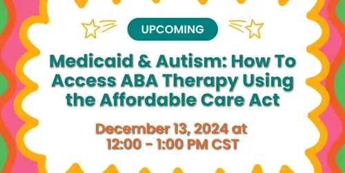 Flyer for the Medicaid & Autism ACA info session, December 13