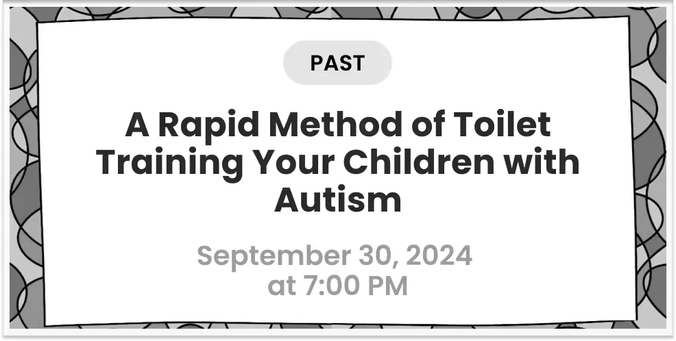Flyer for the toilet training presentation, September 30
