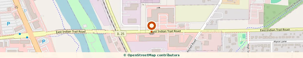 Map showing the Aurora center location