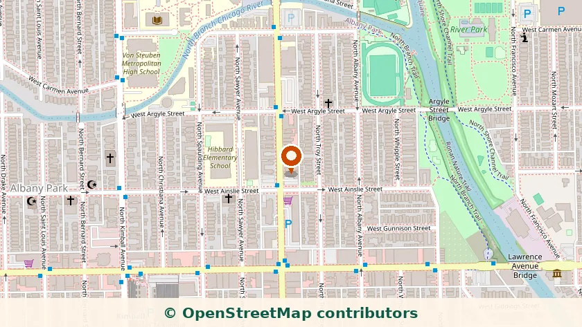 Mapa que muestra la ubicación del centro de Chicago