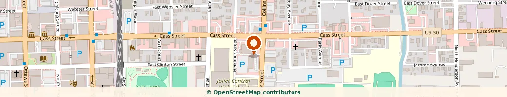 Map showing the Joliet center location